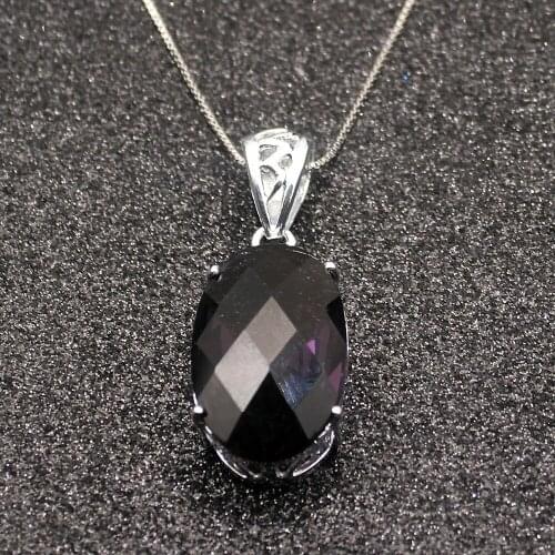 Hermosa Wonderful Oval Shiny PurpleAmethyst Silver Color For Women Charms Pendant Chain Necklace 20 Inch