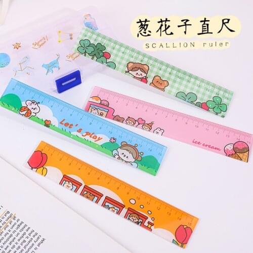 Kawaii Cute Cartoon 15CM Plastic Ruler Bookmark Study Drawing Tool Kids Gift School Stationery Supplies