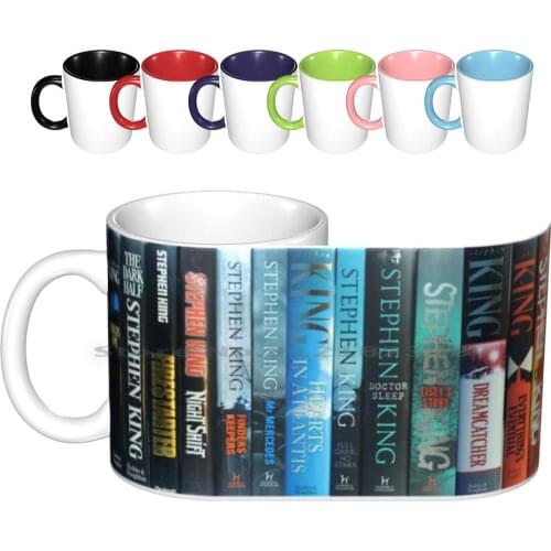 Sk Bulk Ceramic Mugs Coffee Cups Milk Tea Mug Stephen King Novels Novel Fiction Horror Hardcover Books Spines Creative Trending