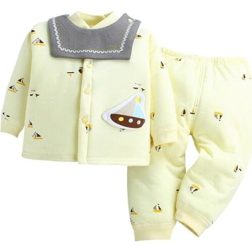 2021 Baby Clothes Set Winter Warm Long Sleeve Newborn Pants Clothes 2PCS Cotton Baby Pajamas Unisex Clothing