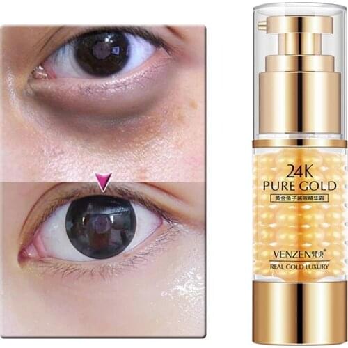 VENZEN 24K Gold caviar Eye Serum Anti-Wrinkle Remover Dark Circles Eye Cream Against Puffiness Anti Aging Eye care