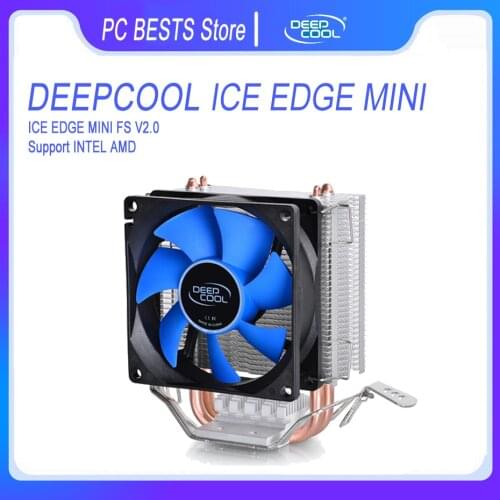 DEEPCOOL ICE EDGE MINI FS V2.0 Double heat pipe Computer host CPU Cooler 80mm Quiet Fan For intel AMD CPU Cooling