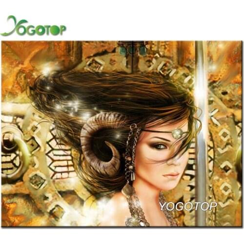 Square round drill Diamond Embroidery full display 5D DIY Diamond Painting Mosaic Aries Zodiac Star sign Cross Stitch YY2867