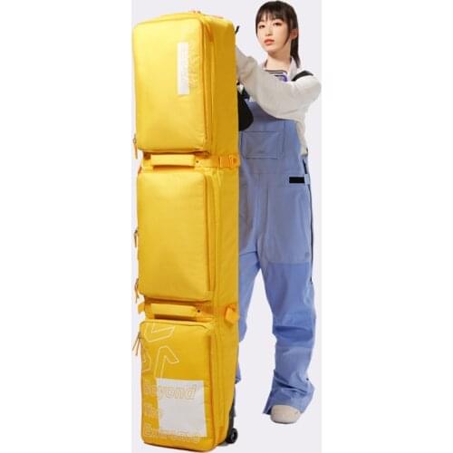 LDSKI Ski Bag Wheeled Snowboard bag TEAM-Series Helmet Boot Winter Sports Travel Bag DWR Shell Dry and Wet Separated Sections