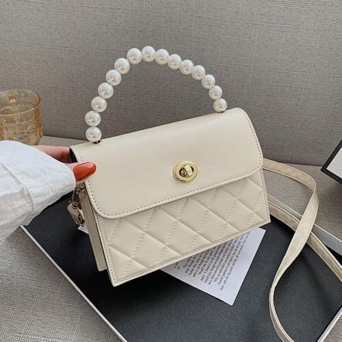 Fashion Flap Shoulder Bag Beading Top-handle Bags For Women Small Handbags Designer Female Crossbody Messenger Bags