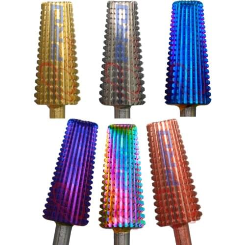 Proberra 5 IN 1 Carbide 6 color multi-function Tungsten Manicure Apparatus Accessories Milling Cutter Nail Tools drill bits