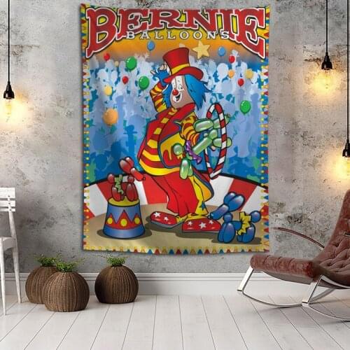 Clown Wall Hanging Tapestry Home Party Decorative Tapestries Photo Background Cloth Table Cloth Wall Tapestry