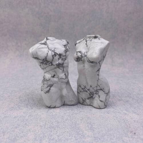 Natural carved blue sandstone man, woman model quartz crystal Reiki healing 1PC 70g