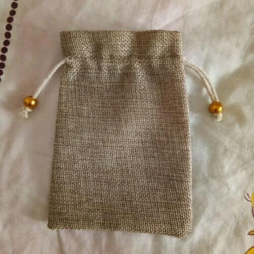 2019 New Arrivals Jewelry Packing Bags Pouch Bag Natural Burlap Jute Beads Drawstring Gift Bags Wedding Birthday Party Supplies