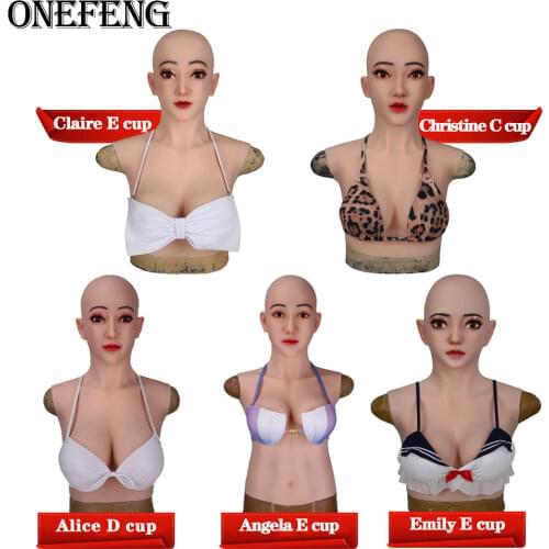 E Cup Artificial Boobs Silicone Breast Forms Realistic Fake Silica Gel Face For Transgender Crossdresser Transvestism Dragqueen