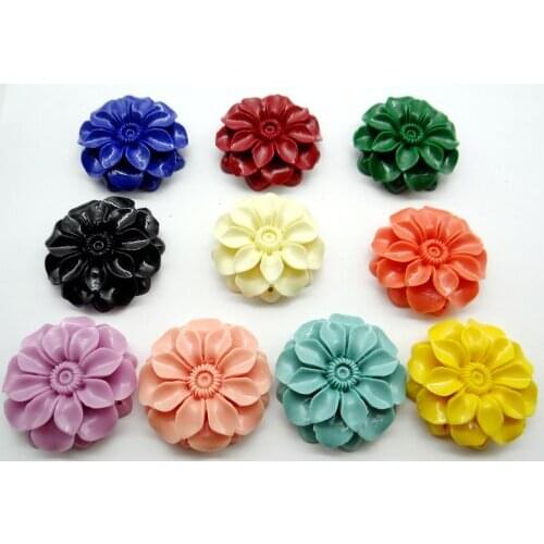 Natural Chinese Organic Cinnabar Quartz crystal carve of flower charm Pendant for diy Jewelry making Necklace Accessories6PCS S3