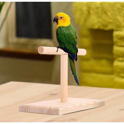 Portable Wood Bird Parrot Training Spin Perch Stand Playground Platform Toy Bird accessories
