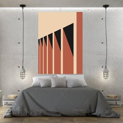 Prints Bauhaus Architecture Sunset Minimalist Illustration Poster Columns and Shadow Wall Art For Office Living Room Home Decor