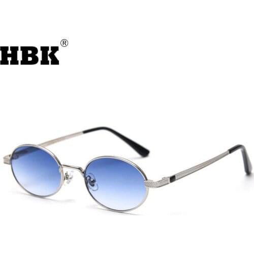 HBK New Vintage Oval Sunglasses Women Men 2021 New Arrivals Small Colorful Sun Glasses Brand Designer Unisex UV400