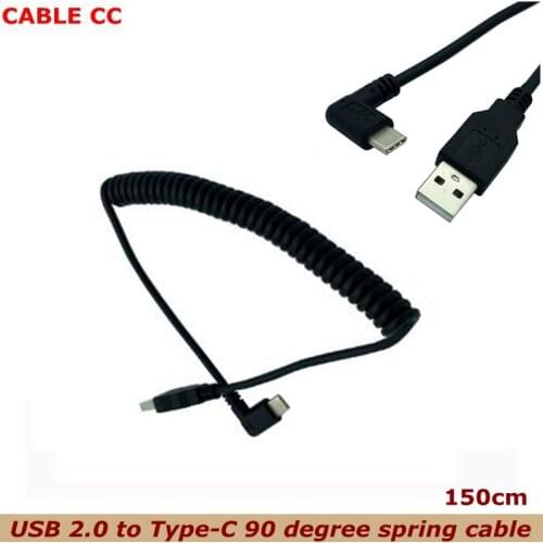 Type-c Android mobile phone data charging cable car spiral telescopic spring data line 1.5 meters for Huawei millet LeTV Samsung