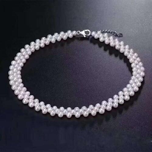 Gorgeous handmade necklace freshwater pearl choker 15inch with extra chain