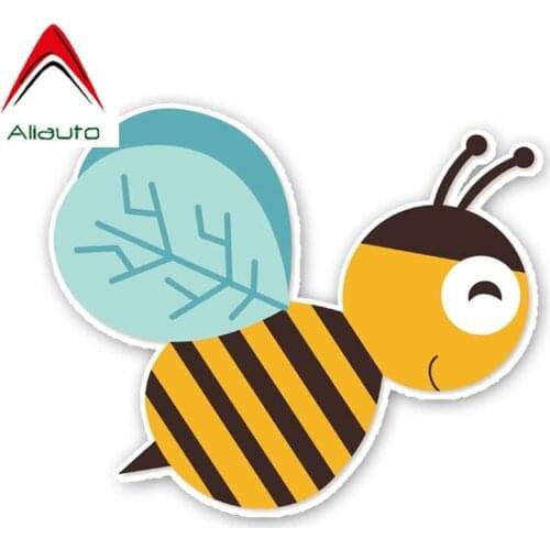 Aliauto Funny Car Sticker A Diligent Bee Decorate Decal Accessories PVC for Volkswagen Polo Ford BMW Audi Toyota,15cm*12cm
