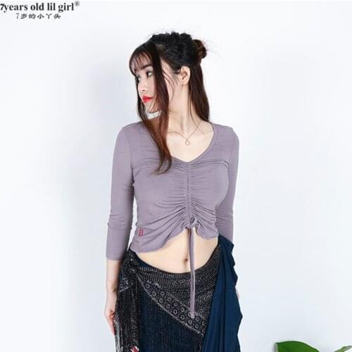 Belly Dance Wear Slim Fit Women Autumn New Top Modal Oriental Indian Dancing Group Practice Training Clothes GMM01