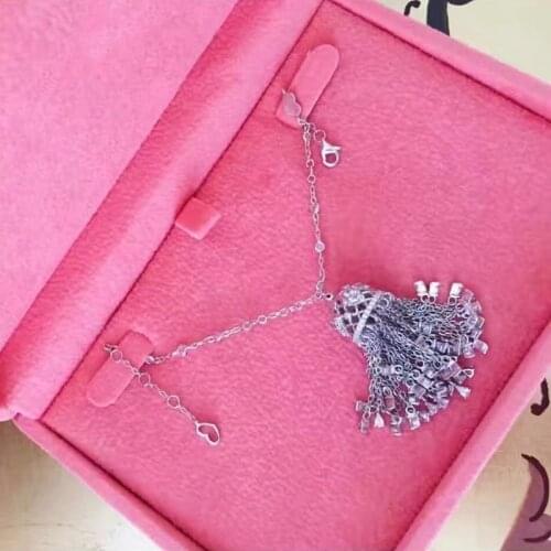 YP347 CZ Zircon 925 Sterling Silver Hollow Love Tassel Bracelet Chain Women Bridal Love Heart K Jewelry Christmas Gift