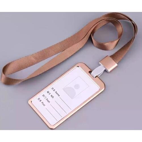 Golden/Silver Aluminum Alloy Badges Stationery Name Cord for Medical Credentials Nursing Pass Badge ID Card Holder with Lanyard