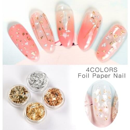 Gold Silver Irregular Aluminum Foil Paper Nail Art Sticker Glitter DIY Manicure UV Gel Polish 3D Nail Decoration Tools For Nails