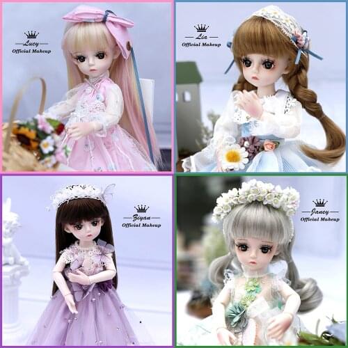 1/6 SD Angel Doll 12 Inch Fairy Dolls Rotatable Joints With Wig White Wedding Dress Shoes Beautiful Makeup Toys Gift For Girls