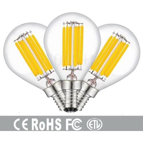 1pcs Super Bright Retro LED Filament Light lamp E27 E14 E40 6W 9W 18W 24W 110V / 220V G45 A60 Clear