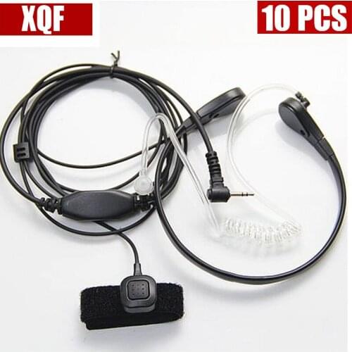 10PCS Throat Mic Microphone Covert Acoustic Tube Bodyguard Earpiece Headset With Finger PTT for Motorola Talkabout Cobra Radio