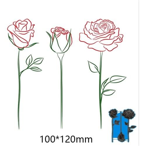 100*120mm 3pcs flower New Arrival Frame Cutting Dies Stencil DIY Scrapbooking Photo Album Embossing Paper Card