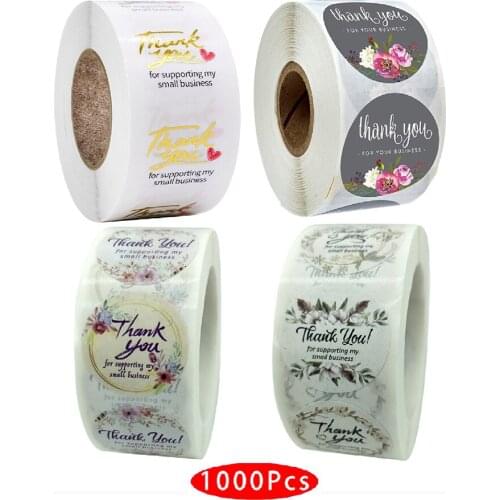 1000Pcs/set Cute Kawaii Aesthetic Thank You Sticker Packaging Support My Your Small Business Seal Label Scrapbooking Material