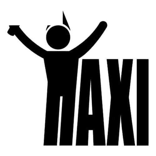 12.9*12.2CM Cartoon Fun TAXI CALL Vinyl Car Sticker Car-styling Decals Black/Silver