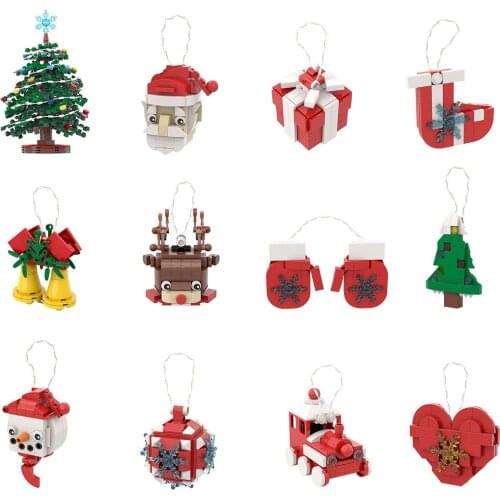 12Pcs Christmas Theme Small Particle DIY Building Block Model Stem Toy Gift Set For 8