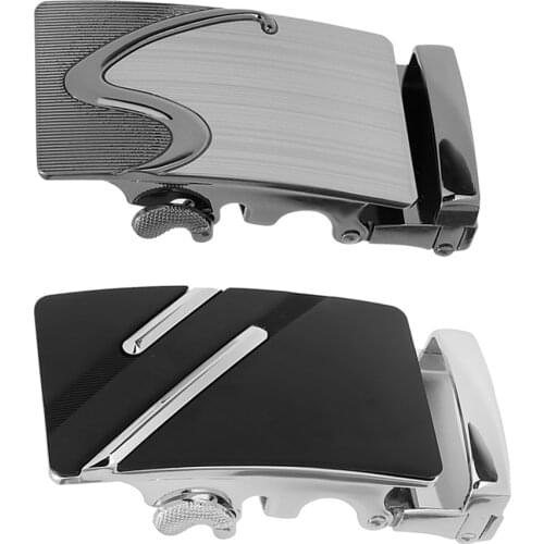 2Pcs Mens New Belt Buckles Automatic Ratchet Buckle Metal Business Casual Style Belt Buckle for Leather Belt Waist Strap