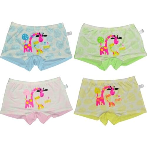 4 Pieces / Pack Cozy Modal 3-15 Years Baby Girls Underwear Briefs Kids Underpants Children Short Panties Princesses Girl Pants