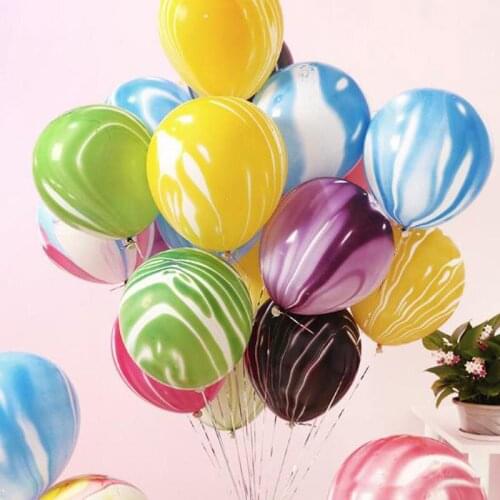 Agate Colors Marble Latex Party Balloons 10PCS Thick 12inch Colorful Cloud Ripple Balloons Baby Shower Supplies House Decor