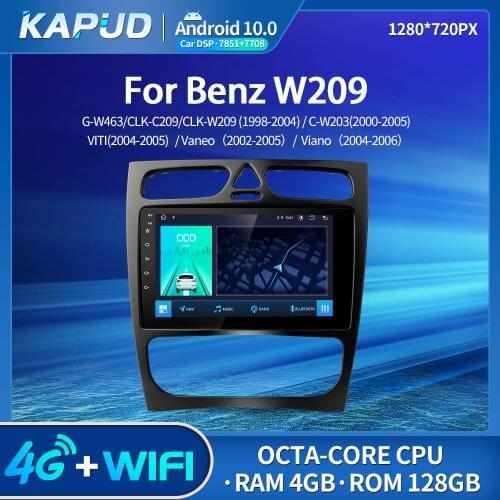 Kapud Android 10.0 Auto Radio 9" Car Multimedia Player Stereo For Mercedes Benz CLK W209 W463 W208 GPS Wifi DSP Navigation