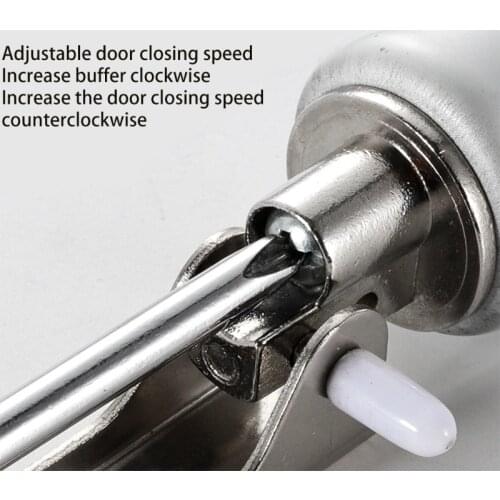 Aluminum Alloy Automatic Door Closer Pneumatic Buffer Page for Office/Store/Home Surface Mounted Open Angle 100 Degrees