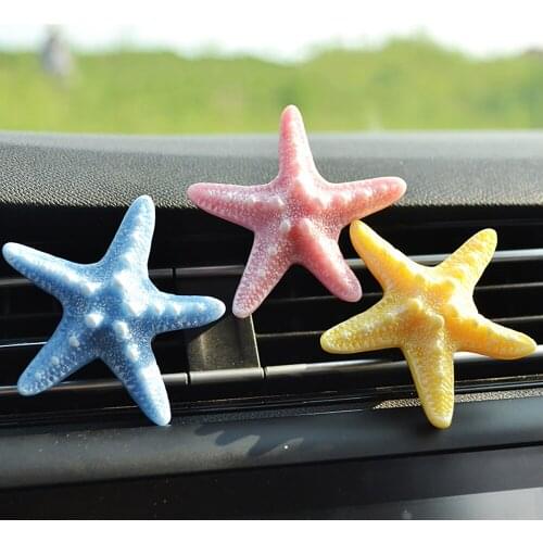 Car Freshener 3D Simulation Starfish Perfume Clip Aroma Diffuser Cute Auto Air Conditioner Outlet Fragrance Smell Freshener Gift