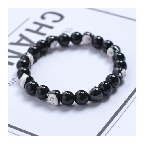 Beaded Bracelets Lucky Cat OL Glass Ball Crystal Bracelets Girl Kawaii Casual Pink High Quality Fashion Women Colorful Jewelry