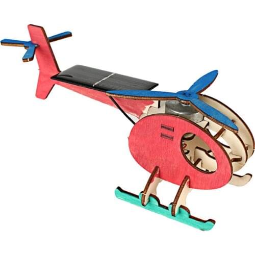 Wooden Solar Helicopter Model Kits To Build DIY Educational Science Creative Robotics For Kids STEM Learning Building Toys