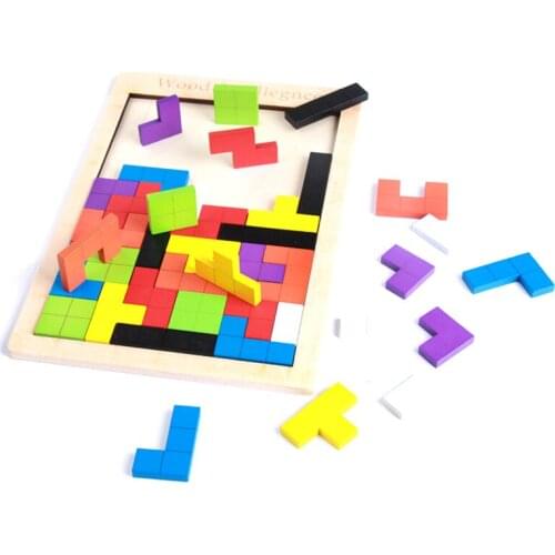 Children Educational Tetris Early Education Wooden Toys Baby Geometric Jigsaw Puzzle Blocks Fun Toys for Kids