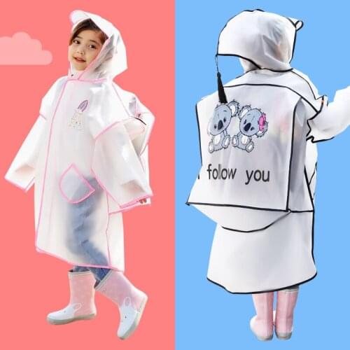 New 2021 Childrens Cartoon Eva Raincoat Schoolbag Poncho Kindergarten Rain Gear Rain Coat Children Raincoat Waterproof