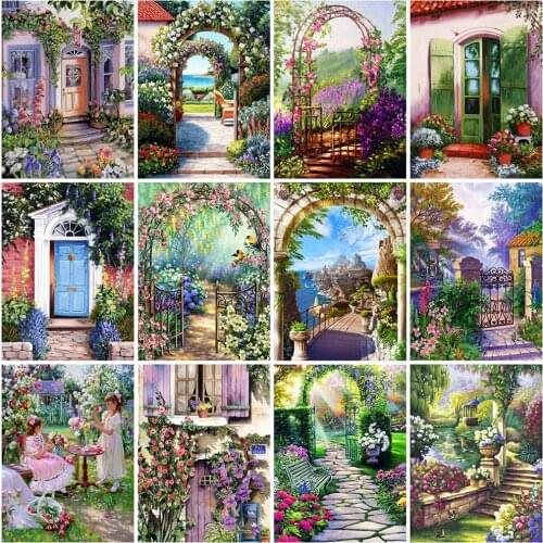 Evershine Diamond Embroidery Garden Scenery 5D DIY Diamond Painting Full Square/Round Drill Mosaic Art Home Decoration