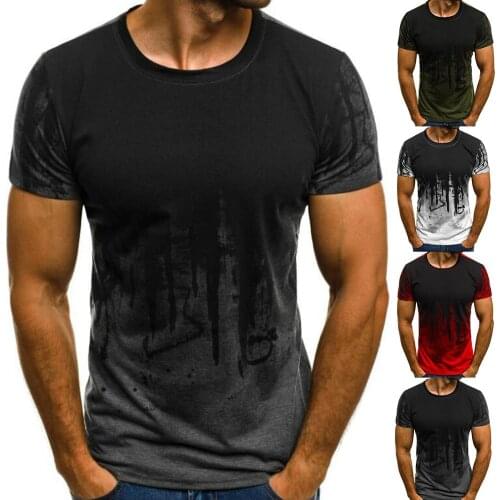 T shirt Men fashion sports fitness camouflage short-sleeved T-shirt summer personality print T-shirt