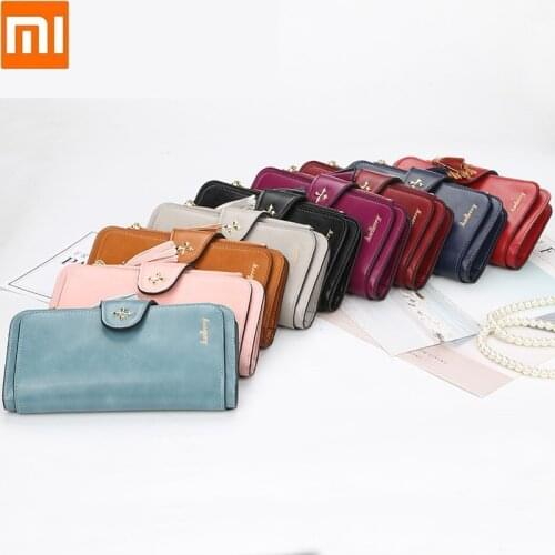 Xiaomi PU leather wallet Long buckle ladies wallet Coin Purse card slot phone bag Card folder package