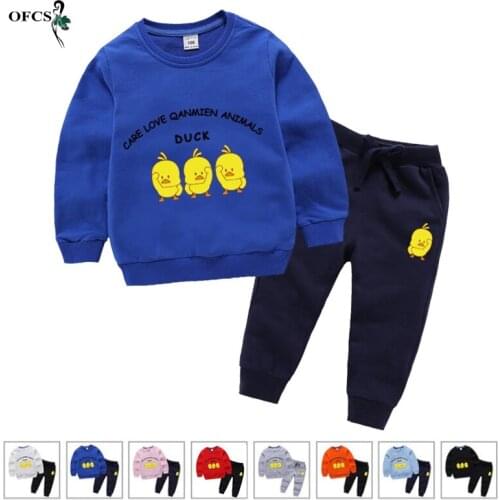 Best Children Clothing Sets Autumn Baby Girls Boys Full Hooded Casual Tracksuit Tops+Sports Pants Cotton Fashion Suits 2-12Years