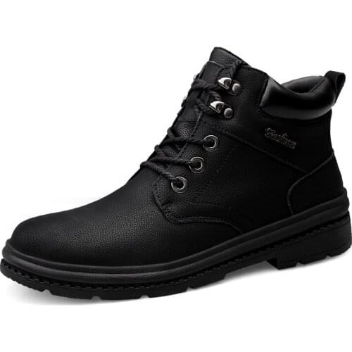 Men Boots Man Autumn Winter Brand Lace-up Comfy Fashion Shoes Men 2020 New Classic Outdoor Leather Casual Boots Men Basic Boots