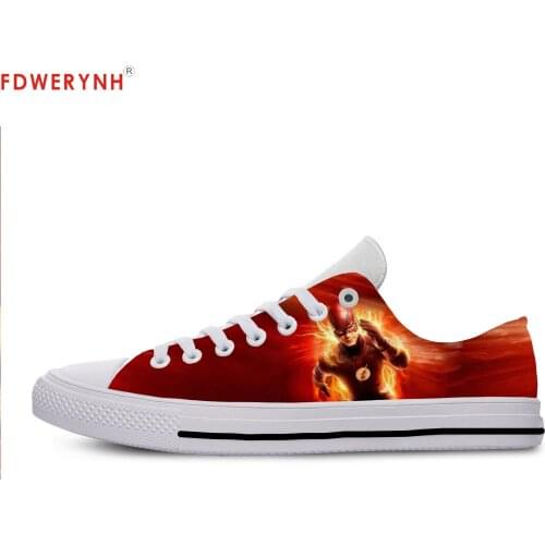 Mens Casual Shoes Pop Funny The Flash Lace-Up Canvas Strap Ladies Casual Man Shoes Comfortable