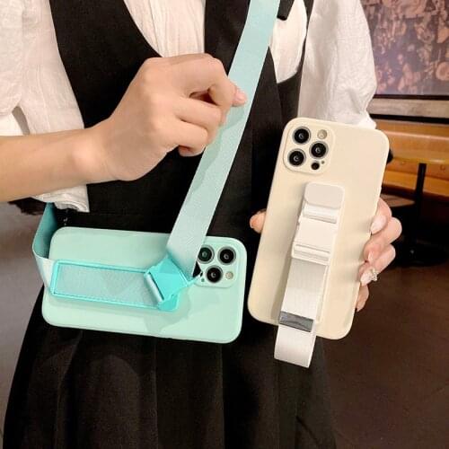 Soft TPU Lanyard Phone Case for iphone 12 11 pro max 8PLUS X XS XR XSMAX 7plus 6plus se 2020 Candy Braided wrist crossbody Strap