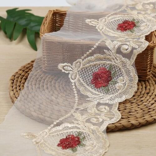 Currently Available 17.5CM Lace Embroidery Lace Headdress Material Wedding Dress hometextile swiss voile lace in switzerland